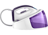 Centro de planchado - Philips GC6720/30, 2400 W, 300 g/min, 5.2 bar, Suela de cerámica, Blanco y Morado