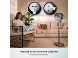Ventilador de pie - Cecotec EnergySilence 1500 Cyclone Chantal, Circulador de aire, 50 W, Oscilación, Temporizador 12 h, Luz LED, Gris