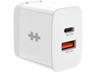 Cargador de pared - Hyper USB-C de 20W, USB-A, Universal, Blanco
