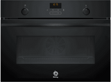 Horno compacto - Balay 3CB5159N3, Serie cristal, Multifunción, Aquálisis, 47 l,  Aire caliente 3D Profesional, Turbo grill, 60 cm, Negro