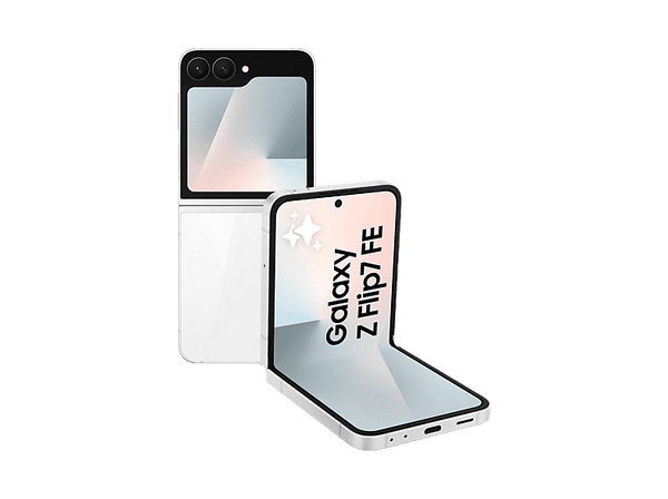 Móvil - Samsung Galaxy Z Flip7 FE, Blanco, 128 GB, 8 GB RAM, 6.7" FHD+, Exynos 2400, 4000 mAh, Android 16