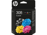 Cartucho de tinta - HP 308, 6L6S6UE, 3ml+3ml, 160 páginas en negro, 120 páginas en tricolor, Negro y Tricolor