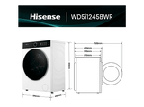 Lavadora secadora - Hisense WD5I1245BWR, 12/8 Kg, iFIT, Wi Fi, Programa especial mascotas, Blanco