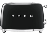 Tostadora - Smeg TSF01BLMEU, 950 W, 2 rebanadas, 2 ranuras, 50's Style, Acabado mate, Negro