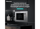 Microondas con grill integrable - Hisense BIM320G41X, 1000 W, 5 niveles, Auto-Limpieza, 20 l, Inox