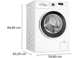Lavadora carga frontal - Bosch WGE03200ES,Serie 2, 8 kg, 1.200 rpm, 13 programas,  Higiene Plus, Motor EcoSilence,  Blanco