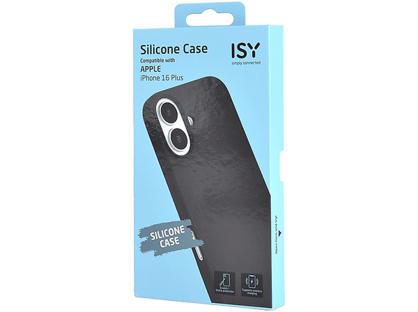 Funda - Isy ISC 2350, Compatible con iPhone 16 Plus, Resistente a Golpes, Negro