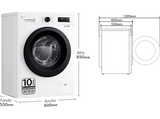 Lavadora carga frontal - LG F4X1009NWK, 9 kg, 1400 rpm, 10 programas, AI Direct Drive™,  Steam™, Blanco