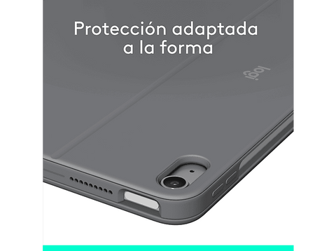 Funda con teclado - Logitech Combo Touch para iPad Air 11 pulgadas, Teclado extraíble, Accesos directos, 4 modos de uso, Smart Connector, Gris
