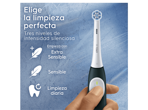 Cepillo eléctrico - Oral-B iO 2, 1 cabezal, Diseñado por Braun, Negro