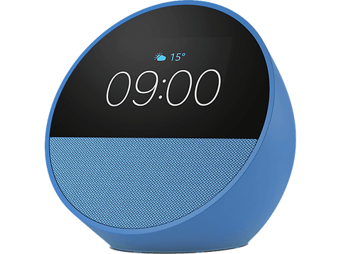 Reloj despertador inteligente - Amazon Echo Spot (modelo 2024), Sonido de calidad y Alexa, Azul