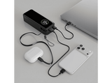 Powerbank - CellularLine Roller, 20000 mAh, Carga rápida, 65 W, 144 horas, USB-C, USAB-A, Negro