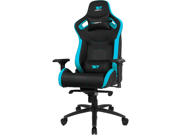 Silla gaming - Drift DR600, Reposabrazos 4D, Hasta 150 kg, Cojín cervical y lumbar, Reclinable, Azul