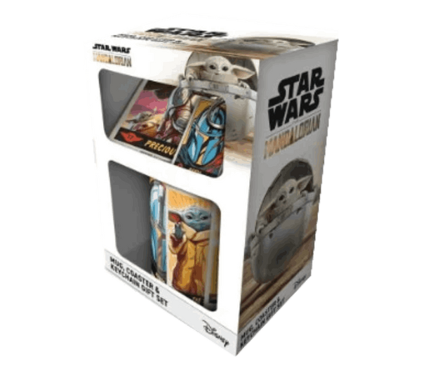 Pack Merchandising - Sheerwood The Mandalorian S2, Taza, Llavero y Posavasos