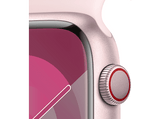 Apple Watch Series 9 (2023), GPS+CELL, 45 mm, Gesto de doble toque, Caja de aluminio rosa, Correa deportiva rosa, Talla M/L