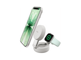 Cargador móvil inalámbrico - Belkin WIZ043, Compatible con Qi2 o MagSafe, 25W, En vertical o apaisado, 2 en 1, Blanco