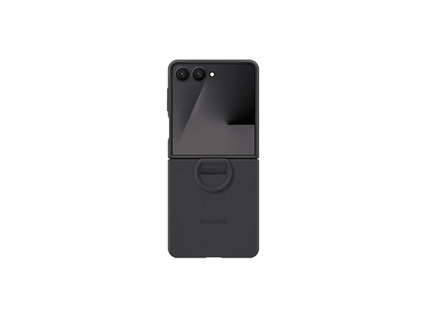 Funda -  Samsung, Para Samsung Galaxy Z Flip7, De Silicona con anillo, Negro