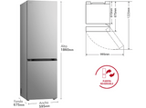 Frigorífico combi - LG GBV3100APY, No Frost, 186 cm, 344 l, Inox antihuellas