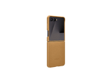 Funda móvil -  Samsung, Para Samsung Galaxy Z Flip7, Cuero Vegano, Marrón Oscuro