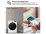 Lavadora secadora - LG F4DR6009A1W, Serie 600, 9 kg / 6 kg, 1400 rpm, 12 programas, AI Direct Drive™,  TurboWash™360˚, Blanco