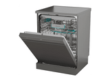 Lavavajillas - Hisense HS663A90XUK, 16 servicios, 8 programas, 60 cm, Tecnología Inverter, Secado Extra, Tercera Bandeja, Acero inoxidable