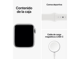 Apple Watch SE (2022), GPS, 40 mm, Caja de aluminio, Vidrio delantero Ion-X, Correa deportiva blanco estrella