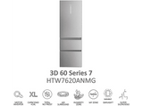 Frigorífico combi - Haier HTW7620ANMG 3D 60 Series 7 Pro, No Frost, 205 cm, 414 l, Wi-Fi, Cajones Direct Access, Inox