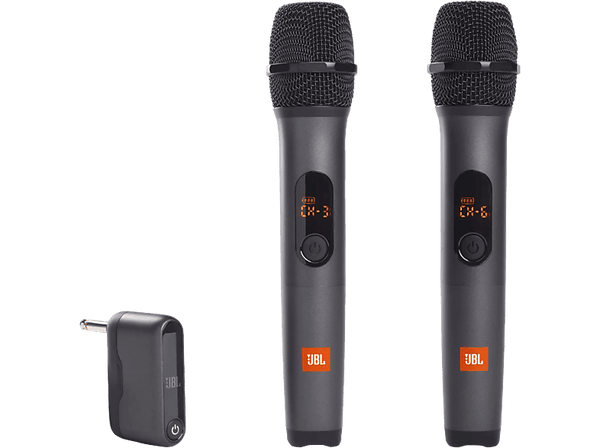 Micrófono - JBL Wireless Microphone Set, Inalámbricos, Cardioide, Pack de 2 + Receptor, Negro