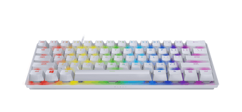 Teclado gaming - Razer Huntsman Mini, USB-C, Retroiluminación, Switches ópticos Razer™, Blanco