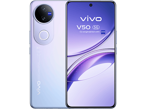 Móvil - vivo V50, Mist Purple, 512 GB, 12 GB RAM, 6.77" AMOLED, Snapdragon® 7 Gen3 2.63GHz*1, 6000 mAh