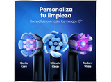 Cepillo eléctrico - Oral-B iO 6S, 5 modos, Seguimiento con app, Pantalla interactiva, Sensor de presión, 4 cabezales, Negro mate, Edición Navidad
