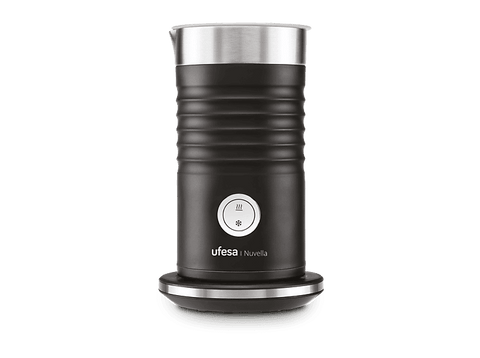 Espumador de leche - Ufesa Nuvella, 600W, Capacidad máx. 200ml, 3 Funciones: Espuma Caliente, Espuma Fría, Calienta Leche, Tecnología Magnética, Negro