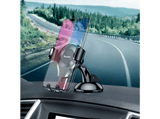 Soporte de móvil para coche - Baseus Osculum, Universal, Con ventosa ultrapotente, Cierre automático, Revestimiento de silicona protectora, Negro