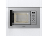 Microondas con grill integrable - Hisense BIM320G41X, 1000 W, 5 niveles, Auto-Limpieza, 20 l, Inox