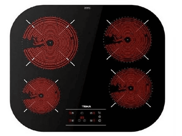 Placa vitrocerámica - Teka TCC 64310 TTC BK, 4 zonas, Zona grande de 21 cm, 59 cm, Touch control, Negro