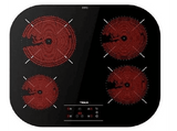Placa vitrocerámica - Teka TCC 64310 TTC BK, 4 zonas, Zona grande de 21 cm, 59 cm, Touch control, Negro
