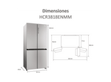 Frigorífico americano - Haier Cube 83 Series 3 HCR3818ENMM, No Frost, 181.5 cm, 467 l, Motor Inverter, Inox