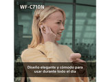 Auriculares True Wireless - Sony WFC710NP, Cancelación de ruido (Noise cancelling), Estuche carga rápida (40h), Inalámbricos, ANC, Bluetooth, Rosa