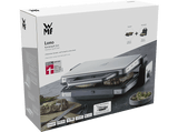 Grill - WMF Lono Contact Grill, 2 en 1, Grill y Sandwichera, 2100 W, 2 placas, Antiadherente, Temp. Ajustable, Antigoteo, Acero Inox. Cromargan, Plata