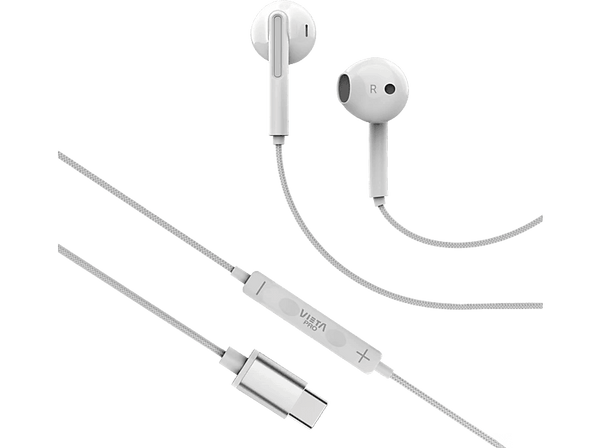 Auriculares de botón - Vieta Pro Homy 2, Intraurales, Micrófono y control multimedia integrado, USB-C, Blanco