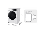 Lavadora secadora - Samsung WD90HG5U34BEEC, 9 kg de lavado, 6 kg de secado, 16 programas, Clase A, Wifi, Blanco