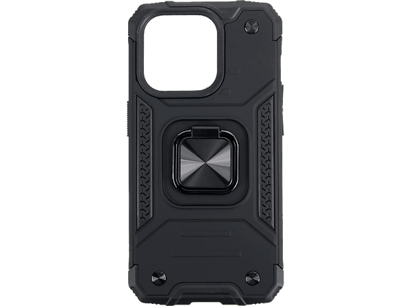 Funda - Isy ISC 6101, Apple, iPhone 15 Pro, Resistente a Golpes, Soporte Plegable Integrado, Negro