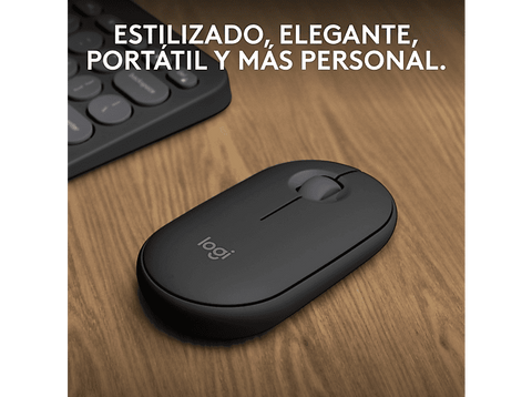 Ratón inalámbrico - Logitech Pebble 2 M350S, Inalámbrico, Multidispositivo, 4000 ppp, Negro