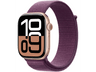 Apple Watch Series 10 (2024), GPS + Cellular, 46 mm, Gesto de doble toque, Caja de aluminio Oro rosa, Correa Loop deportiva Ciruela