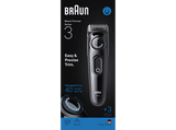 Barbero - Braun Series 3 BT3520, 2 peines para barba, 40 ajustes de longitud, Lámina ultra afilada, Negro