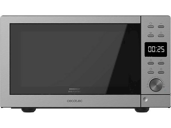 Microondas - Cecotec Microondas Sin Plato Grandheat 2010 Flatbed Steel, 9 Funciones preconfiguradas, Quick Start, Grey