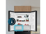 Frigorífico americano - Cecotec Bolero CoolMarket 4D 474 Inox E, T474 L, Total NoFrost, Fresh Flex, Compresor Inverter, Ultrasilencioso 35 dB, Inox