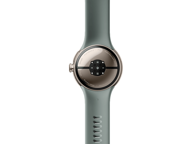 Smartwatch - Google Pixel Watch 2, 41 mm AMOLED, GPS, Android, Caja aluminio oro champagne, Correa deportiva verde liquen