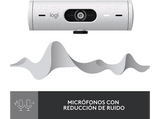 Webcam - Logitech Brio 500, Full HD 1080p, Enfoque automático, Micrófonos con reducción de ruido, Obturador de privacidad, USB-C, Blanco