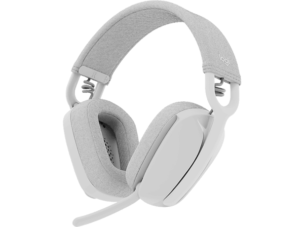 Auriculares inalámbricos - Logitech Zone Vibe 100, Bluetooth, Micrófono con supresión de ruido, 18hs de autonomía, PC/Mac, Altavoces 40 mm, Blanco